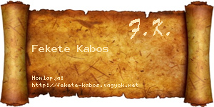 Fekete Kabos névjegykártya